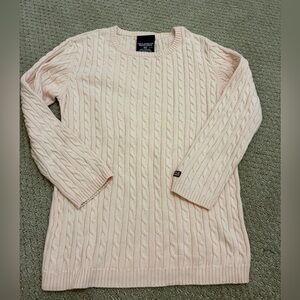 Polo jeans co Ralph Lauren Light Pink Cable Knit Crewneck Sweater